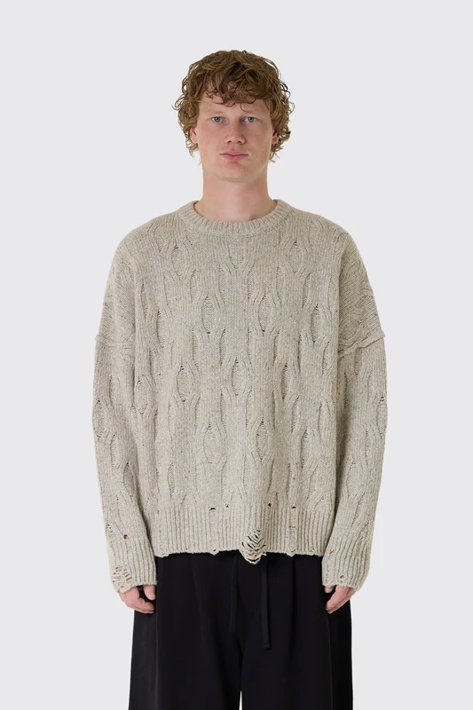 REPRESENT Distress Knit Sweater MLM101009 53 Taupe