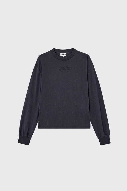 GANNI Essential Basic Cotton Long Sleeve A1050068 252 Phantom