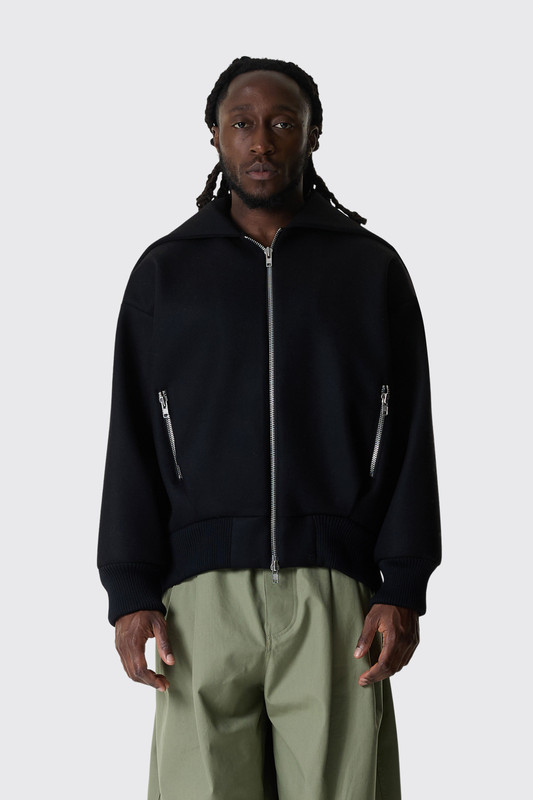 Simone Rocha Oversized Split Hood Jacket 6184-M 1265 Black