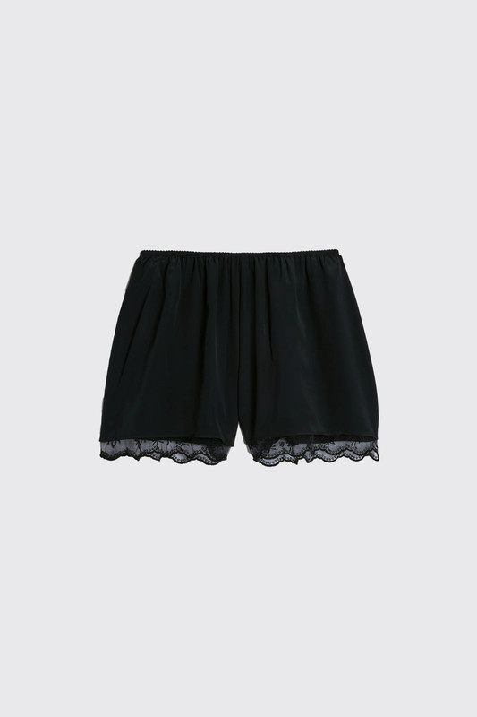 Simone Rocha Lace Trim Negligee Shorts 4230T 0514 Black