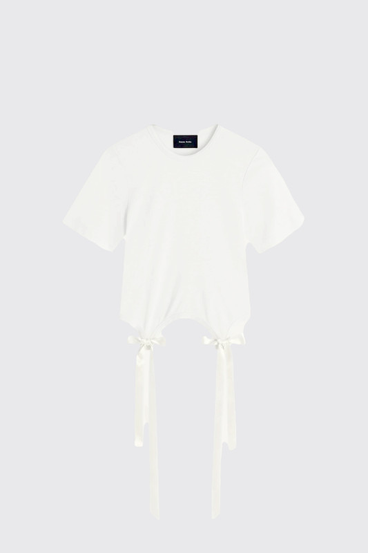 Simone Rocha Bow Tail Easy T-Shirt 5223 0571 Ivory