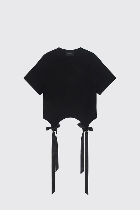 Simone Rocha Bow Tail Easy Long Sleeve T-Shirt 5313 0571 Black