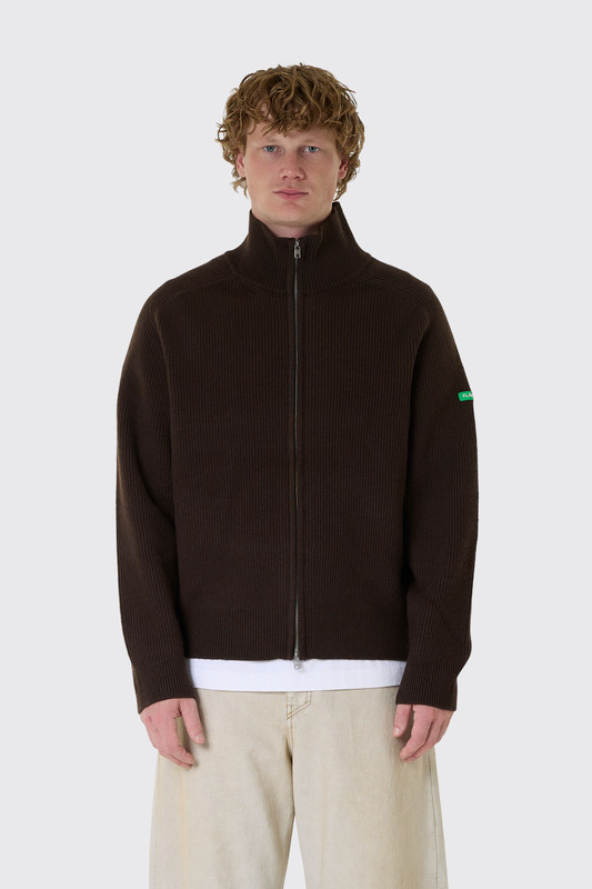 FLÂNEUR Badge Knit Cardigan FKNI048 234 Brown
