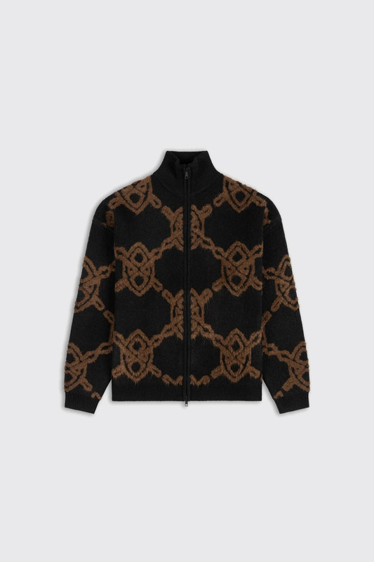 Daily Paper shield knit zip up 2610143 Black