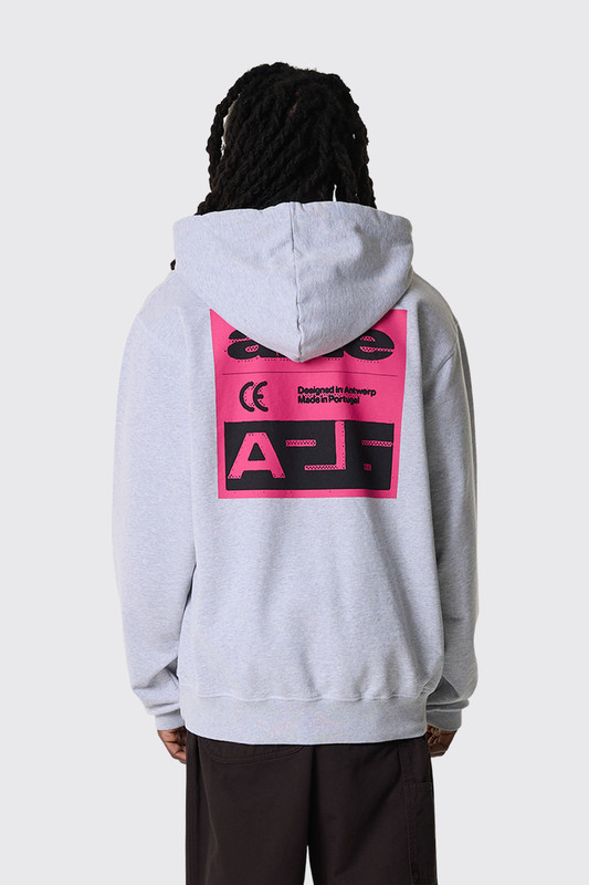Arte Antwerp Pink Back Print Hoodie AW26-123H 20 Grey