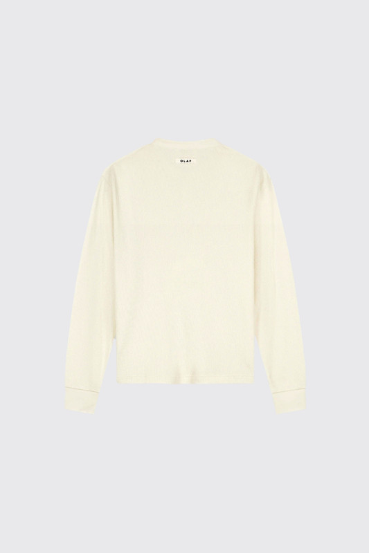 Olaf Hussein Waffle Henley LS Tee M260107 Off White
