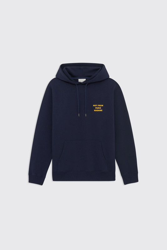 Drôle de Monsieur Bold Slogan Hoodie M-HO162-CO127 NY Navy