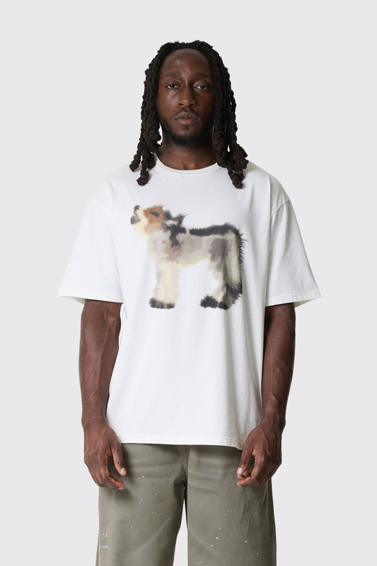 Wild Animals Wolf, Goats Adult T-Shirt Wolf, Goats Ecru