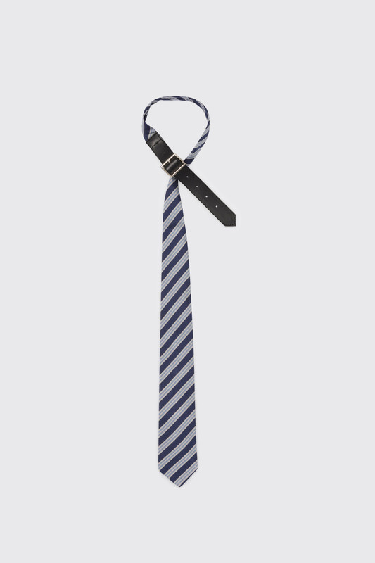 Dover Street Market Unisex Light Blue and Navy Tie Strap Closure Woven DSM02K028 1 Light Blue Navy