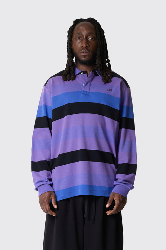 ERL Unisex Striped Rugby Longsleeve Knit ERL13T009 1 Purple
