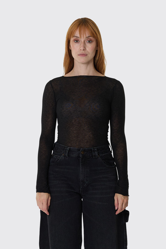 collezione N_Ø1 Scollo Barca Misto Cashmere 7525 13 Nero