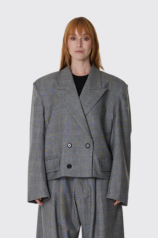 Vaquera Women Slouchy Blazer Woven VAQ12J001 Dark Grey 1