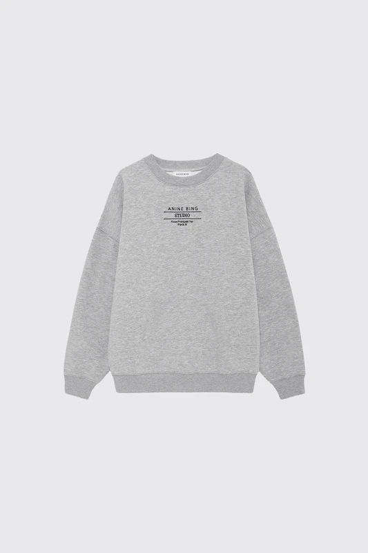 Anine Bing Miles Sweatshirt Studio A-08-12615 GRY1 Heather Grey