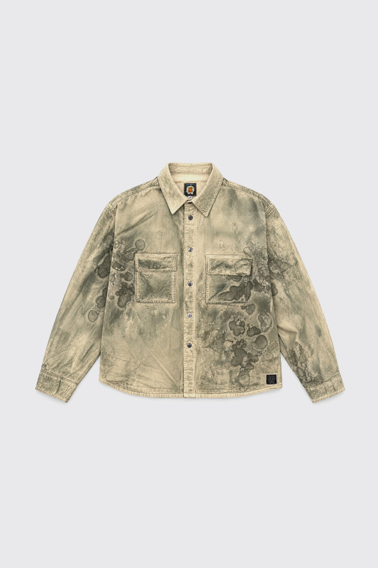 Braindead Cotton Ripstop Cropped Shirt Jacket F26T24005290 Algae