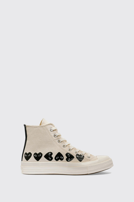 Comme des Garçons PLAY Multi Heart CT70 Hi Top White