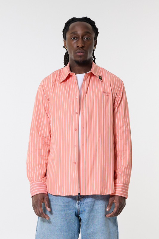 Martine Rose Classic Shirt Pink/Green Stripe