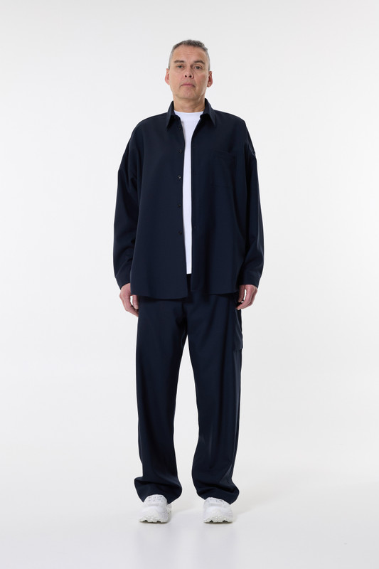 Marni Long Sleeved Shirt in Wool Blublack