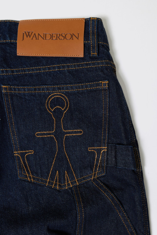 JW Anderson Logo Grid Turn Up Workwear Jeans Indigo - Calico Club