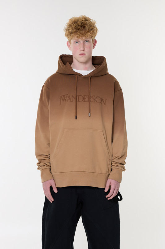 ★J W ANDERSON★ Logo embroidery gradient hood Tobacco JW019 JW Anderson Logo Embroidery Gradient Hoodie Tobacco - Calico