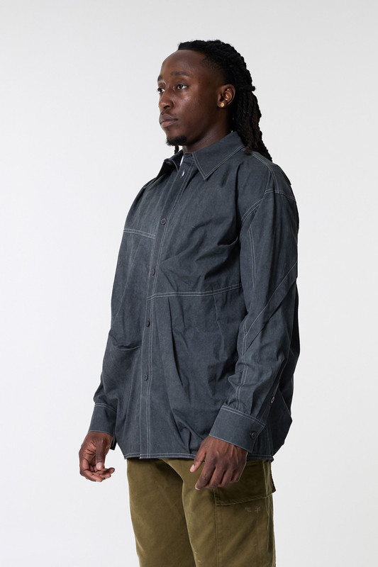 Andersson Bell★24FW★ALICE DYED COTTON SHIRTS★人気早期完売 Andersson Bell Alice Dyed Cotton Shirts Charcoal/Blue