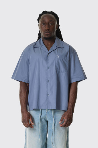 cotton Carhartt WIP S/S Kendry Shirt I036809 3S2.XX Shady Blue/White