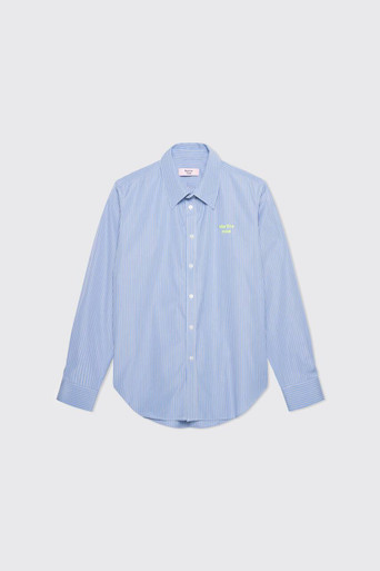 Martine Rose Classic Short Sleeve Shirt, Lilac/White Stripe