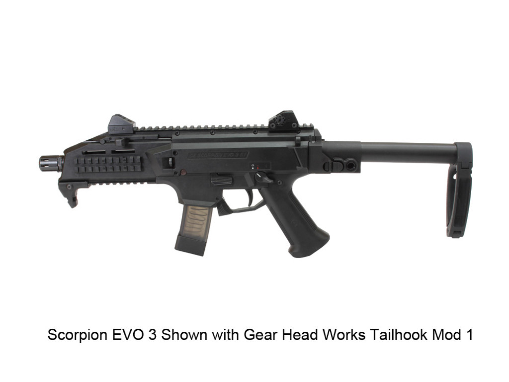 AGP Arms Lightweight Folding Stock Kit With Gear Head Works Tailhook Mod 1 Designed for CZ Scorpion Evo 3