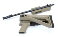 Stock Kit shown in Tan (Dark Earth) with Optional Handguard and Picatinny Rails on a Ruger Takedown Model.  Optional 1" Butt Pad Shown