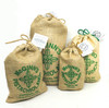 Burlap Gift bags (inside is the plastic bag pictured above). Burlaps come in 8oz., 16 oz.(1lb.), 32 oz. (2lb), or 80 oz. (5 lb.)