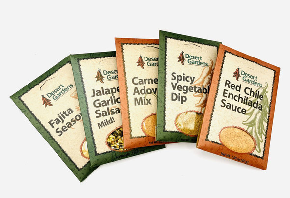 Just add sour cream and mayo in many of the dip mix flavors. Other mixes include posole, salsa, guacamole and carne adovada mixes.