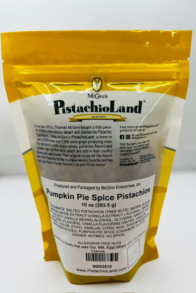 Pumpkin Pie Spice Glazed Pistachios 10 oz zip bag