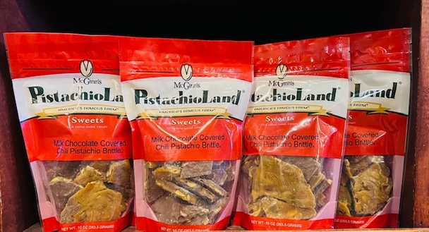 Milk Chocolate Covered Chili Pistachio Brittle 10oz