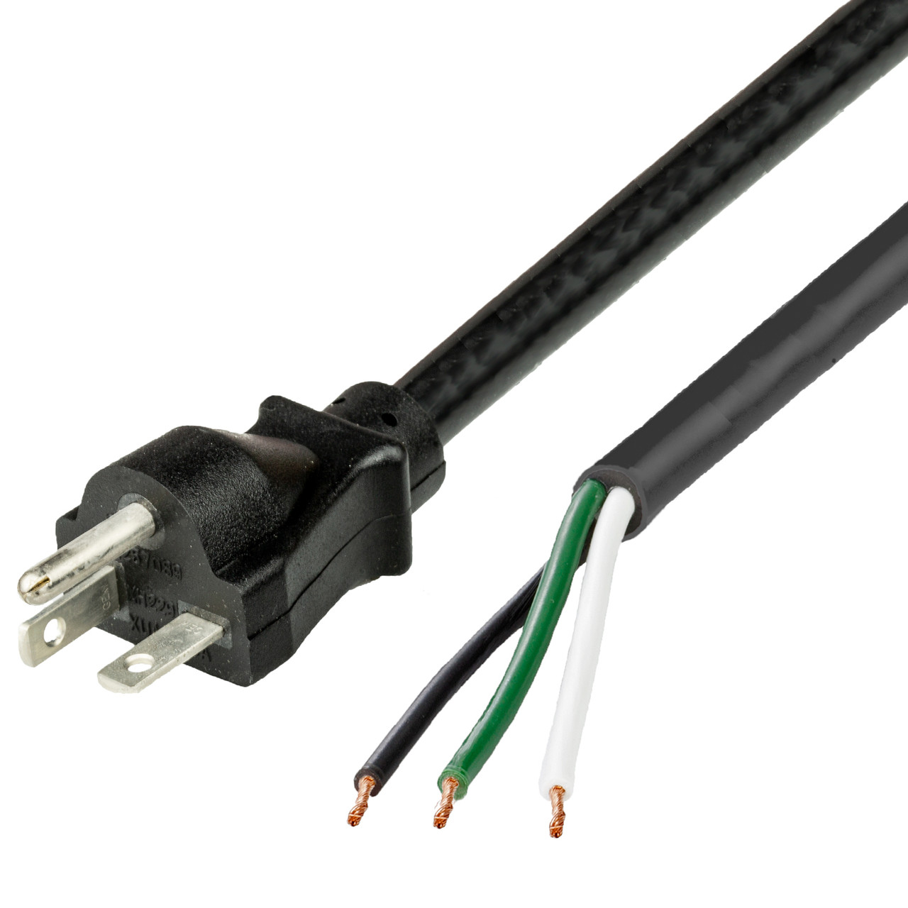 3FT 20A 250V NEMA 6-20P to Open (Whips, Pigtails) Power Cable