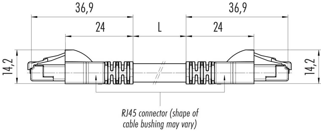 77 9753 9753 14708-0060  binder RJ45/RJ45 Connecting cable 2 RJ45