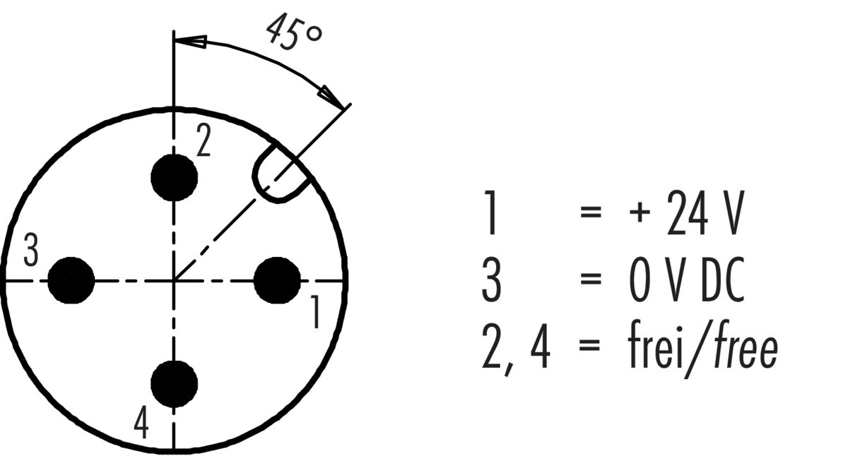 Binder 28130200204 LEDlights, Contacts 4, IP67, UL, VDE, Ecolab