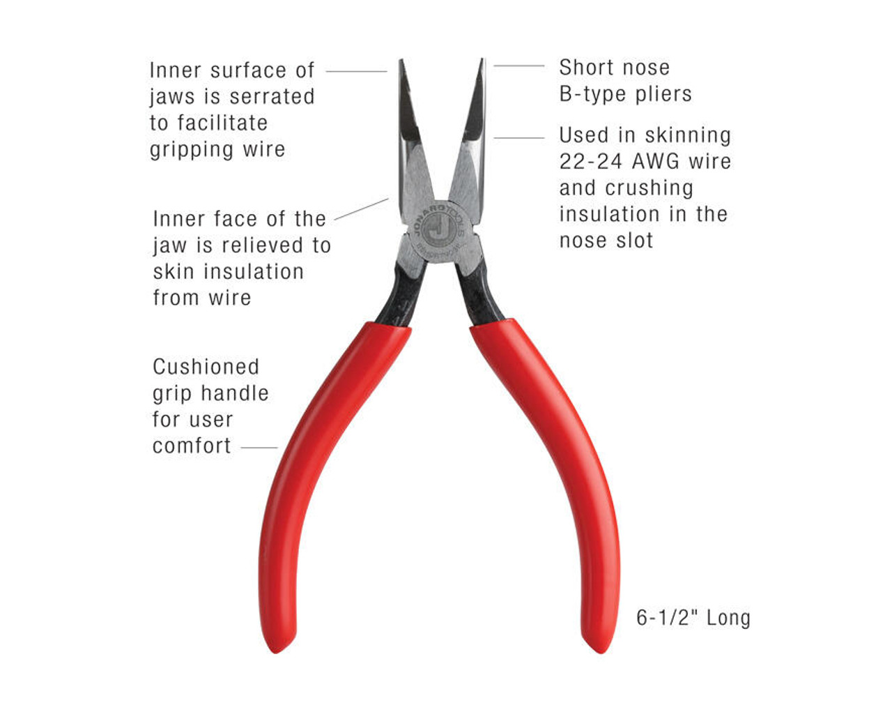 Jonard JIC-3385 Curved Needle Nose Pliers, 5-1/2