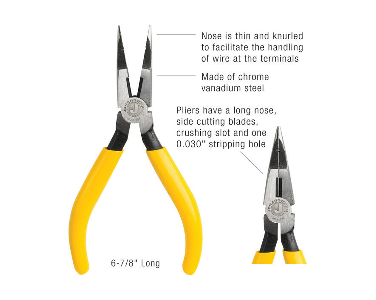 Jonard Tools JIC-21257 Telecom Long-Nose Pliers