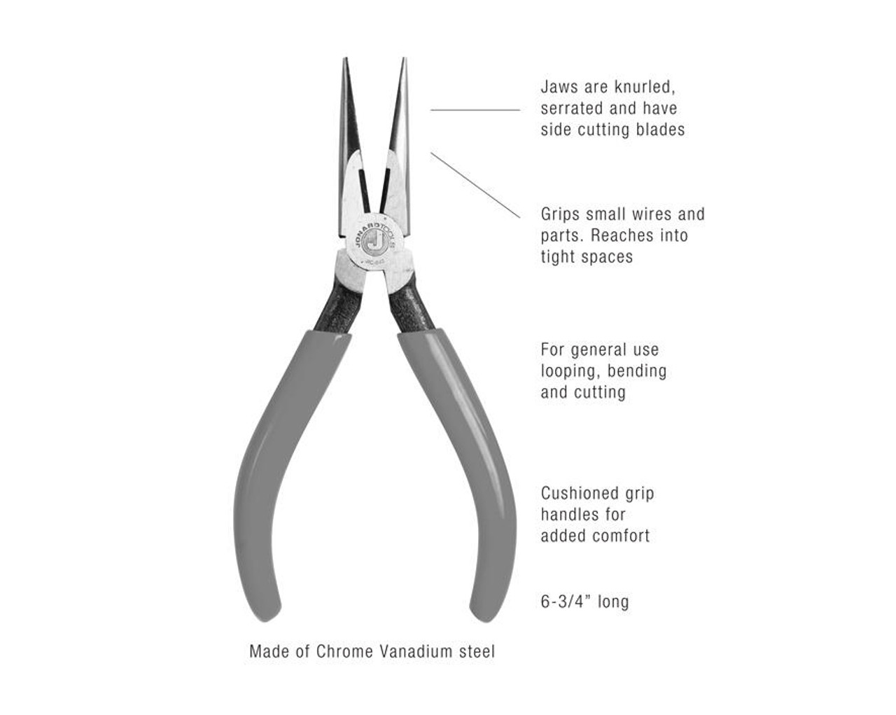 Jonard JIC-3385 Curved Needle Nose Plier