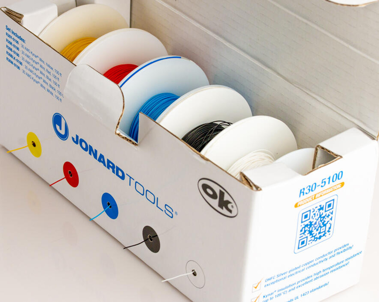 Jonard R30-5100 30 AWG Kynar® Wire Dispenser with 500 ft Wire, 5 Colors -  www.