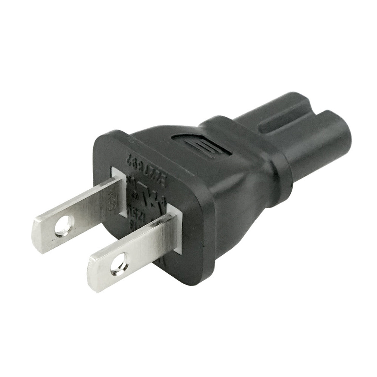 IEC C7 to USA NEMA 1-15P Plug Adapter - www