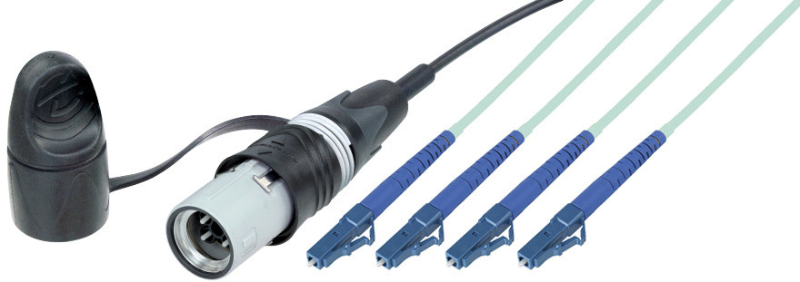Camplex opticalCON QUAD LITE to LC Fiber Optic Patch Cable