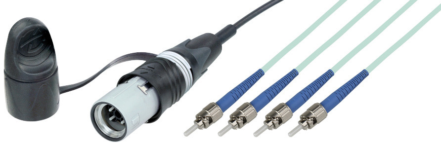 Camplex opticalCON QUAD LITE to ST Multimode Fiber Optic Patch Cable