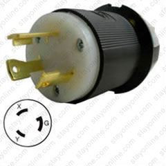 Locking Devices, Industrial, Male Plug, 30A 3- Phase Delta 250V AC, 3 Locking Devices, Industrial, Male Plug, 30A 3- Phase Delta 250V AC, 3