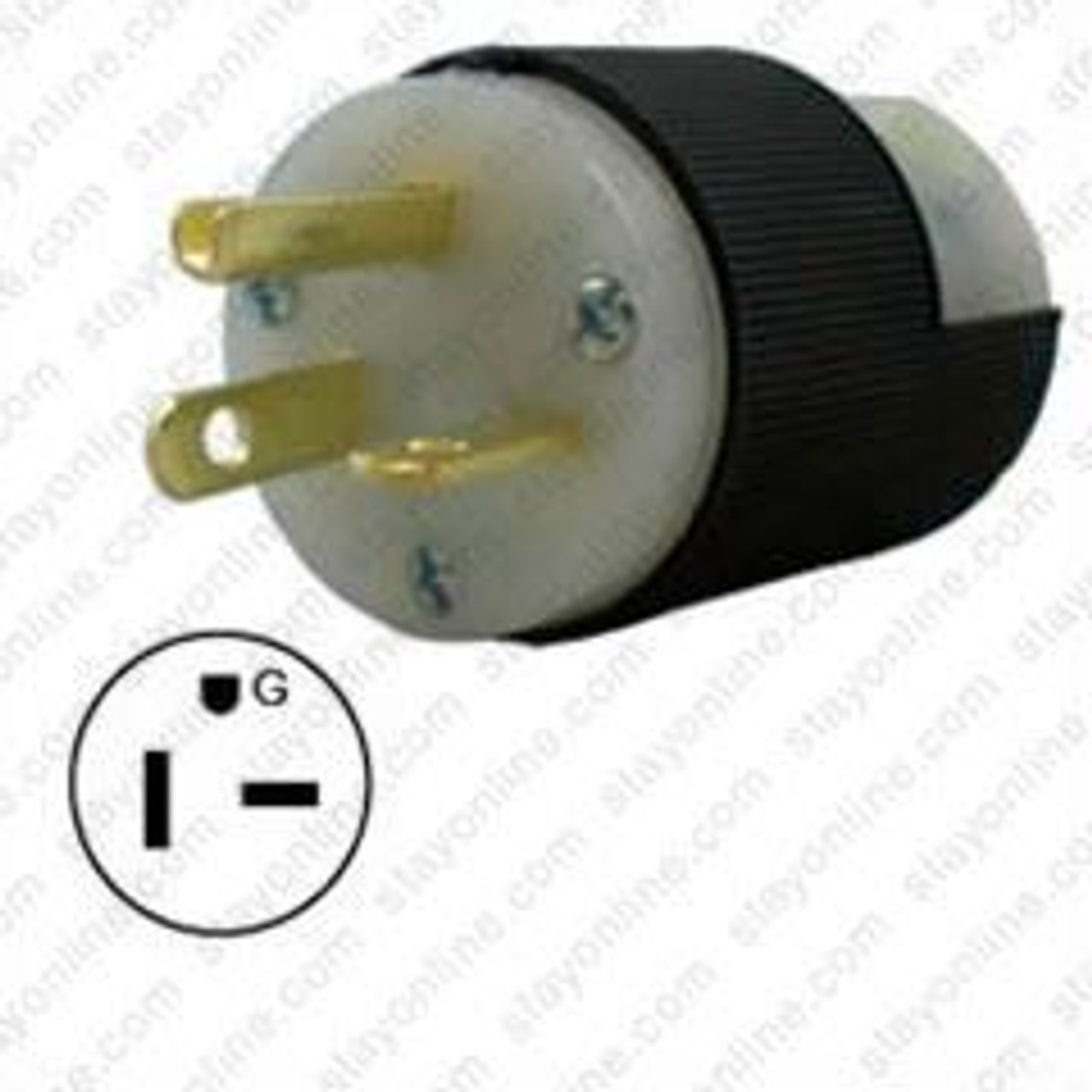 Hubbell HBL5466C Plug, 20 amp, 250V, 6-20P, Black/White