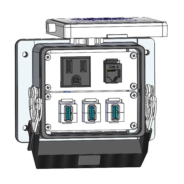 Mencom DP1-RJ45-3USB-AFAF-32 Panel Interface Connector with Simplex ...