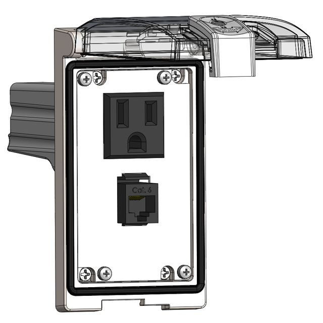 Mencom LP1SS-DP1-RJ45 Low Profile Panel Interface Connector with ...