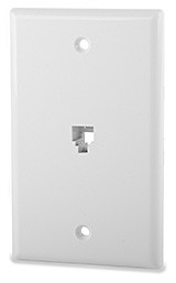 1-Port Plastic F-Type Wall- Mount Plate, Dark Ivory - SCF-1F-DI