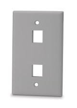 2-Port Single Gang Keystone Faceplate w/o Labeling, Gray - SKF-2-GY {Qty. 10, $1.45/ea.}