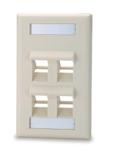 4-Port Single-Gang Angled Faceplate, Dark Ivory - SKFLA-4-DI {Qty. 10, $1.86/ea.}