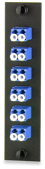 6-Port (12 Fiber) LC SM Adapter Plate, Ceramic Sleeve - UFE-B-06LC-C